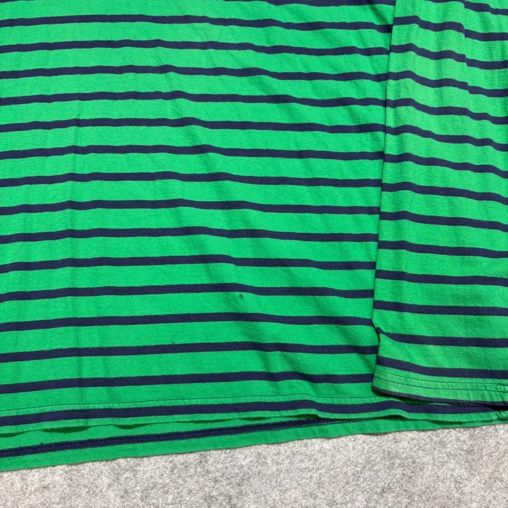 Polo Ralph Lauren Men XXL Hooded T-Shirt Navy Green Striped Jersey Hoodie